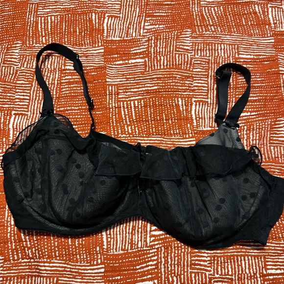 Cacique Lace Sheer hanging in the front French Balconette Bra - Picture 3 of 8